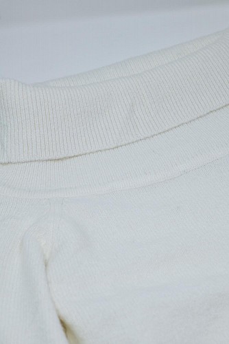White sweater with a boat neckline