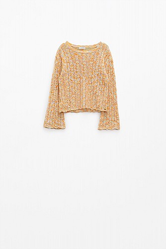 Multicolor Sweater With Flared Sleeves