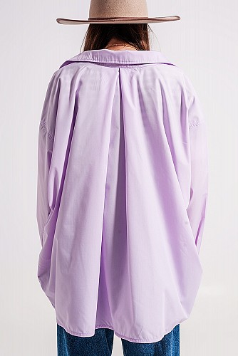 Q2 Relaxed poplin shirt in lilac