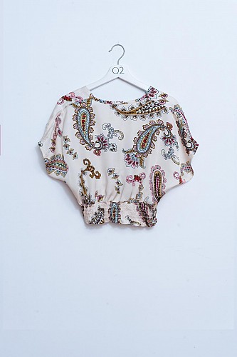 Q2 Crop top with paisley print