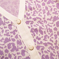 Q2 Lightweight knitted cardigan in lilac animal print